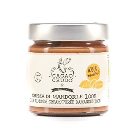CiboCrudo Crema alle Mandorle 100%, Cruda Bio, Spalmabile per Farcire Torte e Crostate, Ottenuta da Pressatura a Freddo, Solo Ma
