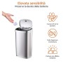 AmazonBasics - Pattumiera in acciaio inox, automatica, rettangolare, da 50 litri