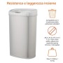 AmazonBasics - Pattumiera in acciaio inox, automatica, rettangolare, da 50 litri