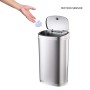 AmazonBasics - Pattumiera in acciaio inox, automatica, rettangolare, da 50 litri