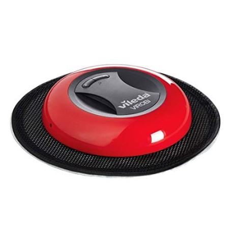 Vileda 149928 Virobi Robot Catturapolvere con Panno Usa e Getta, 25 W, 50 Decibel, polycarbonato, Nero/Rosso