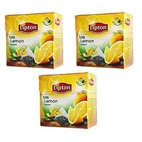 Lipton Tè Nero - Limone - 20 Premium le bustine di tè a forma di piramide in una Scatola [Confezione da 3]