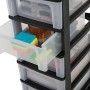 Iris Ohyama, torre di stoccaggio 3 cassetti - Organizer Chest - OCH-2021, plastica, nero / trasparente, 15 L, 26 x 35.5 x 29.5 c