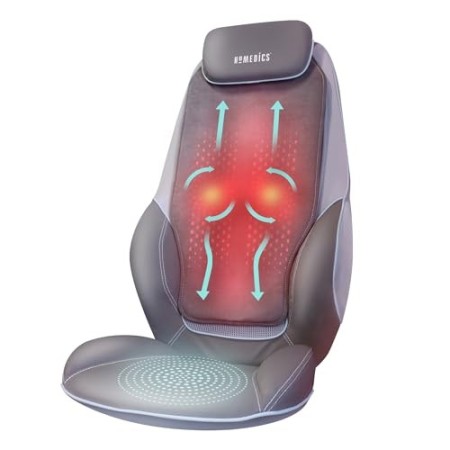 HoMedics ShiatsuMax Sedile Massaggiante Shiatsu, Massaggiatore Elettrico Schiena Lombare Spalle, Poltrona Massaggiante Regolabil