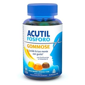 Acutil Fosforo Gommose, Integratore Multivitaminico Alimentare con Fosfoserina e Vitamina B6. Gusto Limone, Arancia, Cola, 50 Ca