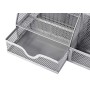 Osco - Organizer da scrivania, grande, in rete, resistente ai graffi, con cuscinetti in gomma, colore: Argento, silver