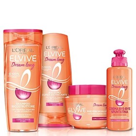 L'Oréal Paris Shampoo + Balsamo + Maschera + Trattamento Dream Long, Box Dream Long con Shampoo, Balsamo, Maschera e Crema Bye-