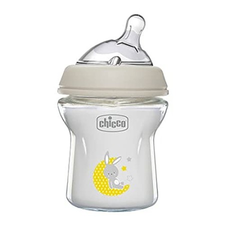 Chicco 00080611000000 NaturalFeeling Biberon in Vetro, 150 ml, Bianco