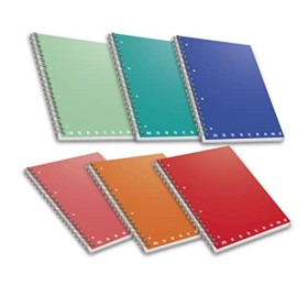 Pigna 02155585M, Conf. 5 pz. Quaderno Maxi Spiralato A4 senza Fori / Microperforazione , Rigatura 5M , quadretti 5 mm , Carta 80