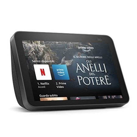 Nuovo Echo Show 8 (2ª generazione, modello 2021) | Schermo intelligente HD con Alexa e telecamera da 13 MP | Antracite