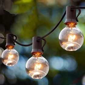 Catena Luminosa Esterno, 12.8M 36 G40 Lampadine Luci da Esterno con 4 Lampadine di Ricambio, Catena Luci da Esterno e Interno De