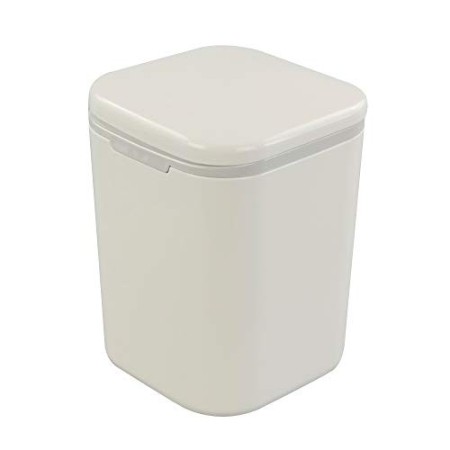 Gitany Mini Pattumiera da Scrivania con Coperchio, Plastica, Bianco, 1.8 L, Bianco