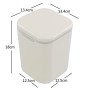 Gitany Mini Pattumiera da Scrivania con Coperchio, Plastica, Bianco, 1.8 L, Bianco