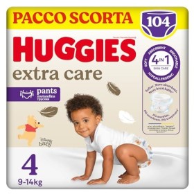 HUGGIES Extra Care Pannolino Mutandina Taglia 4 (9-14 kg), Confezione da 104 (4 x 26)