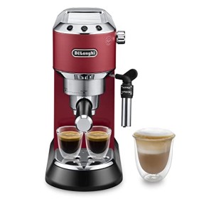 De'Longhi Dedica EC685.R Macchina da Caffè Espresso Manuale e Cappuccino, Caffè in Polvere o in Cialde E.S.E., 1350 W, Rosso