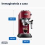 De'Longhi Dedica EC685.R Macchina da Caffè Espresso Manuale e Cappuccino, Caffè in Polvere o in Cialde E.S.E., 1350 W, Rosso