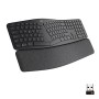 Logitech ERGO K860 Tastiera Split Wireless Ergonomica con Supporto per i Polsi, Digitazione Comoda, Tessuto Antimacchia, Windows