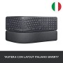 Logitech ERGO K860 Tastiera Split Wireless Ergonomica con Supporto per i Polsi, Digitazione Comoda, Tessuto Antimacchia, Windows