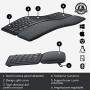 Logitech ERGO K860 Tastiera Split Wireless Ergonomica con Supporto per i Polsi, Digitazione Comoda, Tessuto Antimacchia, Windows