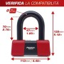 RADIKAL RK75 Lucchetto Antifurto Moto Bloccadisco Mini U, Sicurezza Premium Omologata Sra, Acciaio Cementato ø18, 48x75
