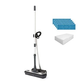 Polti Moppy Black Premium Lavapavimenti a Vapore Cordless, Extra Dotazione Panni, per Tutti i Pavimenti e Le Superfici Verticali