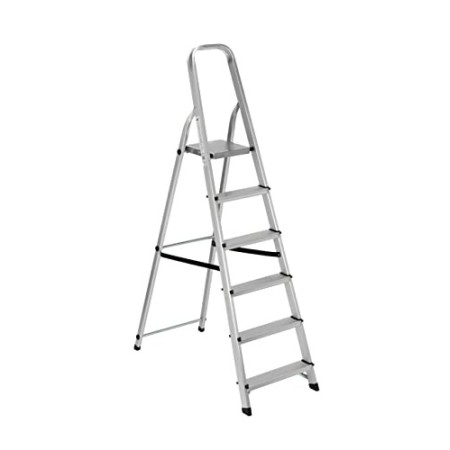 Scala alluminio Everest 6 gradini Per uso domestico e bricolage Portata max 150 kg.