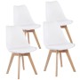 EGGREE Set di 4 Tulip Pranzo/Ufficio Sedia con Gambe in Faggio Massiccio, Sedie Senza Braccia Imbottita di Design per Il Massimo