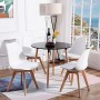 EGGREE Set di 4 Tulip Pranzo/Ufficio Sedia con Gambe in Faggio Massiccio, Sedie Senza Braccia Imbottita di Design per Il Massimo