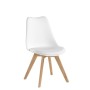 EGGREE Set di 4 Tulip Pranzo/Ufficio Sedia con Gambe in Faggio Massiccio, Sedie Senza Braccia Imbottita di Design per Il Massimo