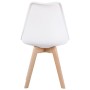 EGGREE Set di 4 Tulip Pranzo/Ufficio Sedia con Gambe in Faggio Massiccio, Sedie Senza Braccia Imbottita di Design per Il Massimo