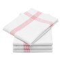 ZOLLNER 4 canovacci per Bicchieri in 100% Lino, 50x70 cm, Bianchi con Righe
