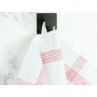 ZOLLNER 4 canovacci per Bicchieri in 100% Lino, 50x70 cm, Bianchi con Righe