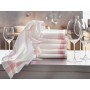 ZOLLNER 4 canovacci per Bicchieri in 100% Lino, 50x70 cm, Bianchi con Righe
