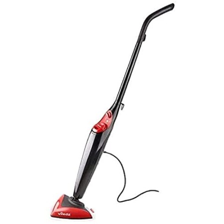 Vileda Steam Scopa a Vapore con 2 Panni in Microfibra, Filo di 6 m, per Pavimenti, per Parquet, per Tappeti, 1550 W, 0.4 Litri, 