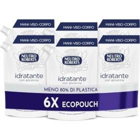 Neutro Roberts, Sapone Liquido Ecopouch Idratante Con Glicerina, Sapone Liquido Per Le Mani, Senza Sapone - 6 Flaconi da 400 ml