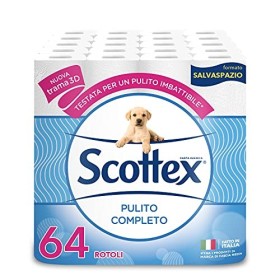 Scottex Pulito Completo Carta Igienica Salvaspazio, Confezione da 64 Rotoli