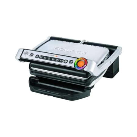 Rowenta GR702D Optigrill Bistecchiera, 2000 W, Modalità  Tostiera, 6 Programmi di Cottura Automatici, Nero/Argento, 40.4 x 37.