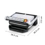 Rowenta GR702D Optigrill Bistecchiera, 2000 W, Modalità  Tostiera, 6 Programmi di Cottura Automatici, Nero/Argento, 40.4 x 37.