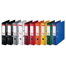 Esselte 624177 Raccoglitori ad Anelli, Dorso Standard: 75 mm, Confezione da 10 Pezzi, Colori Assortiti