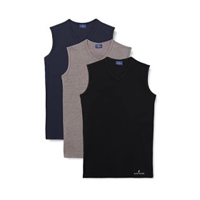 Navigare 575 Canotta, Multicolore (Grigio/Nero/Navi), Large (Taglia Produttore:5) (Pacco da 3) Uomo