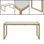 Set Mobili da Giardino Completo di 2 Poltrone e 1 Divano da Esterno con Cuscini in Olefina e 1 Tavolino con Piano in Vetro - Col