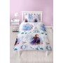 Frozen 2 - Copripiumino per letto singolo, reversibile, double-face, motivo: Anna, Elsa e Olaf, con federa, colore: Bianco