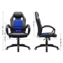 Songmics Poltrona Girevole Direzionale Ergonomica Da Ufficio, Finta_Pelle, Altezza Totale: 107-117 cm, Blu