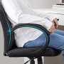 Songmics Poltrona Girevole Direzionale Ergonomica Da Ufficio, Finta_Pelle, Altezza Totale: 107-117 cm, Blu