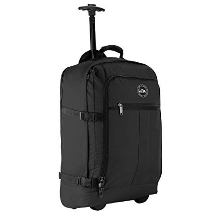 Cabin Max Lyon Black - Valigia Trolley Bagaglio a mano con ruote, 55x40x20 cm, Nero