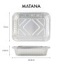 25 Teglie Alluminio Usa e Getta, Vaschette Monouso, Contenitori Alluminio con Coperchio, (S) 22 x 17 cm - Perfette per Cottura a