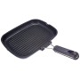 Lagostina Easy Grill, Bistecchiera Rettangolare, Antiaderente, Alluminio Pressofuso, Nero, Diametro 24 x 32 cm