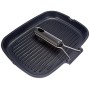 Lagostina Easy Grill, Bistecchiera Rettangolare, Antiaderente, Alluminio Pressofuso, Nero, Diametro 24 x 32 cm