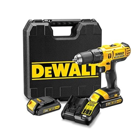 Dewalt DCD776C2-QW Trapano Avvitatore, 2 velocità a Percussione, 1.3 Ah, con Doppia Batteria in Valigetta, 18 V, Multicolore (N