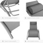TecTake 800675 - Set di 2 Lettini Prendisole, Morbido Poggiatesta, Resistente alle Intemperie, Schienale Regolabile in 5 Posizio